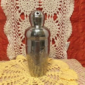 Stainless Steal Cocktail Shaker by Pier‎ 1 Imports 7.5" high W/ Bell On Top